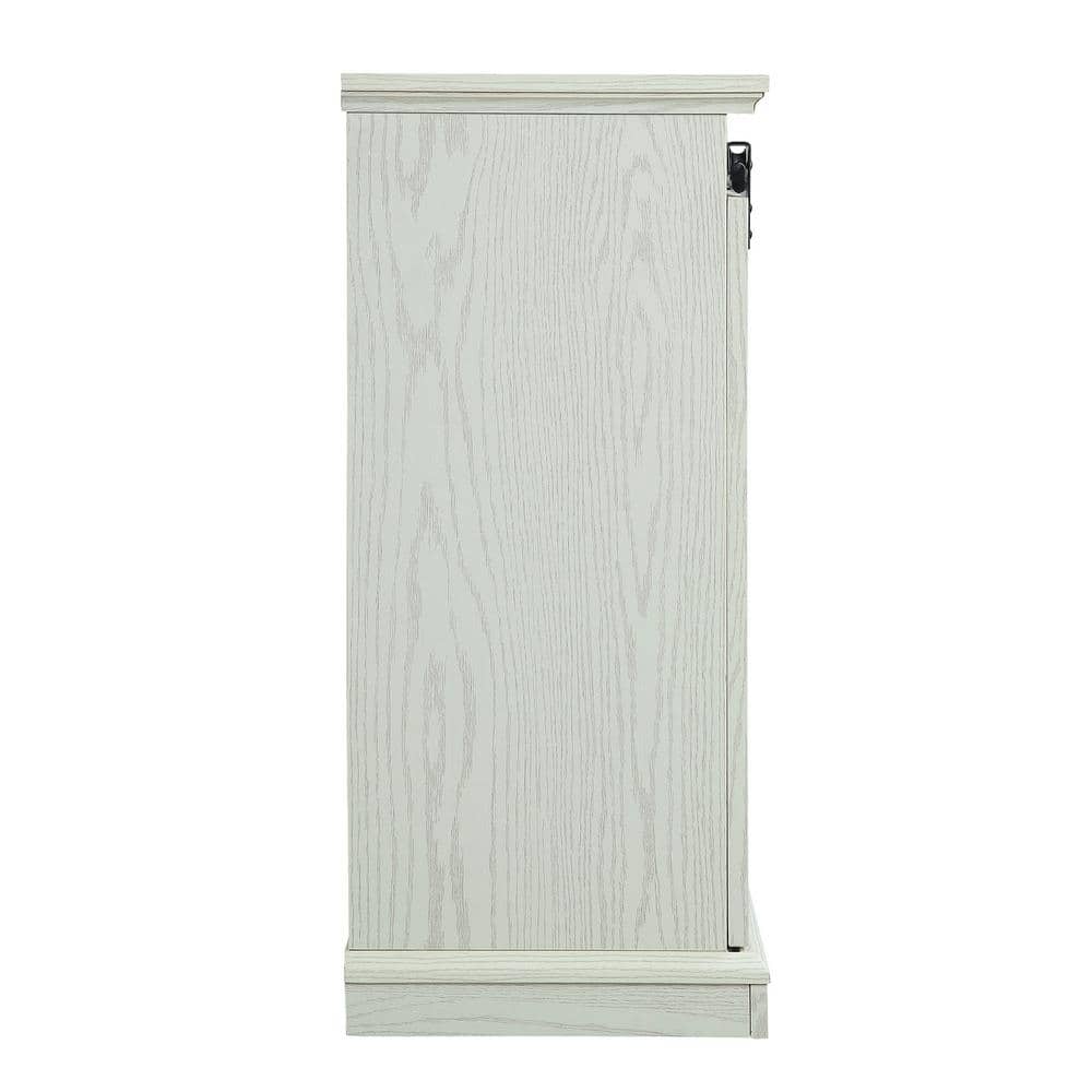 Cream Oak Sliding Barn Door TV Stand with Shelves