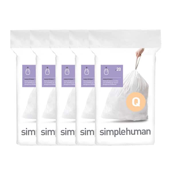 simplehuman 13 Gal. to 17 Gal. White Code Q Liners (100-Count)