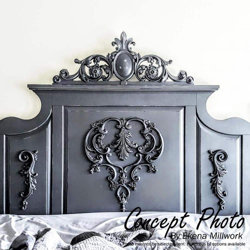 25" Gray Polyurethane Architectural Crown Moulding with Scrolls