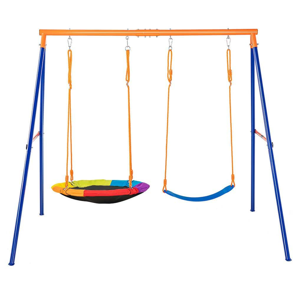 VEVOR Swing Sets for Backyard, 440 lbs. Load Capacity Swing Set, with 1 ...