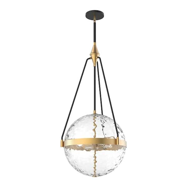 ALORA MOOD Harmony 18 in. 4 Light 60-Watt Brushed Gold/ Clear Water ...