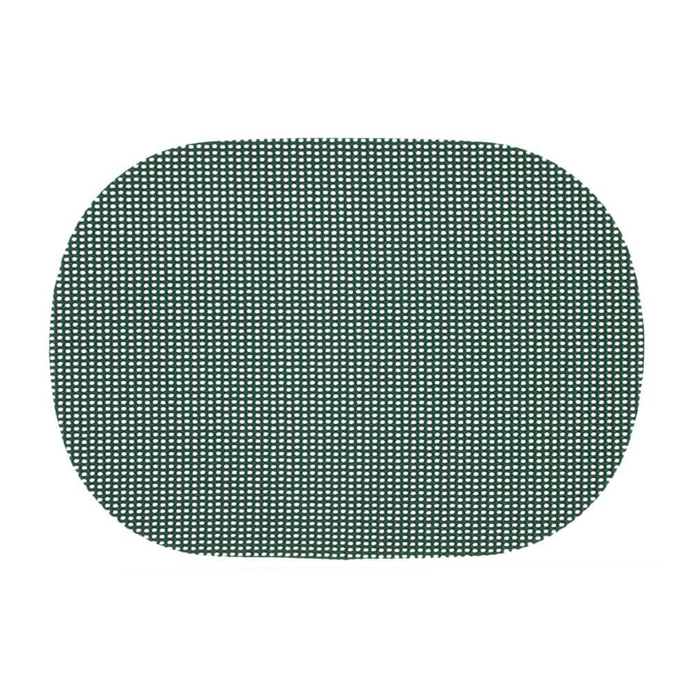 Kraftware 17 in. x 12 in. Hunter Green PVC Covered Jute Oval