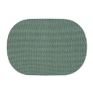 Fishnet 17 in. x 12 in. Hunter Green PVC Covered Jute Oval Placemat (Set of 6)