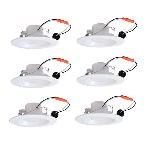 6 in. Adjustable CCT Downlight Dimmable Indoor Integrated LED Recessed Light Trim (6-Pack)