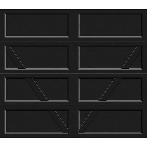 Bridgeport Steel Design V 8 ft. x 7 ft. Non-Insulated Black Garage Door without Windows