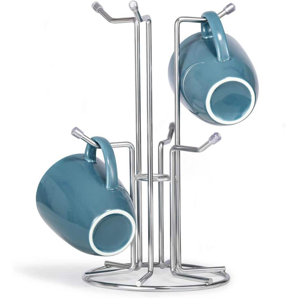 Metal Coffee Mug Holder for Countertop Large Mugs with 6-Hooks and Mug Rack