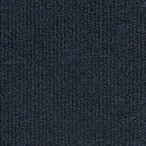 Navy Fabric Non-Pasted Moisture Resistant Wallpaper Roll (Covers 108 Sq. Ft.)