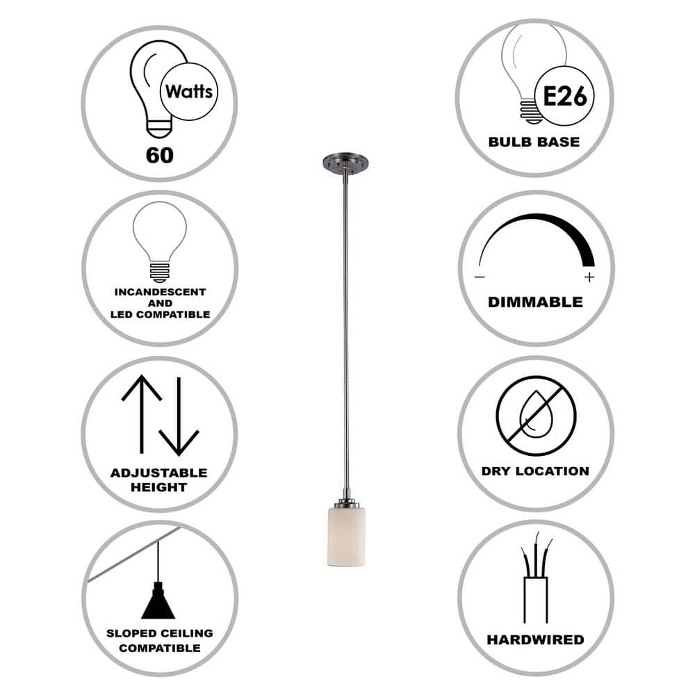 Mod Pod Mini Pendant Light in Polished Chrome with Frosted Glass Shade