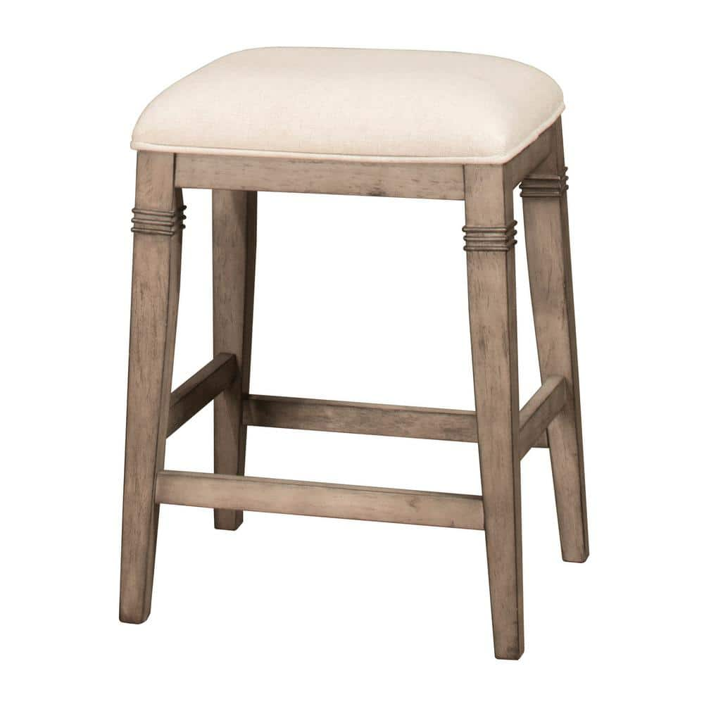 Hillsdale Furniture Arabella 2525 In Distressed Gray And Ecru Backless Non Swivel Counter Stool 4745 826 The Home Depot