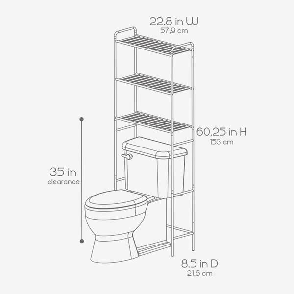 Zenith Home Cross Style Spacesaver Bathroom Shelf, Satin Nickel