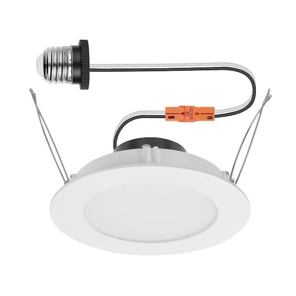 6 in. Slim Retrofit Can Integrated LED Adjustable CCT Dimmable Recessed Light for Kitchen Bathroom Living Rooms, White