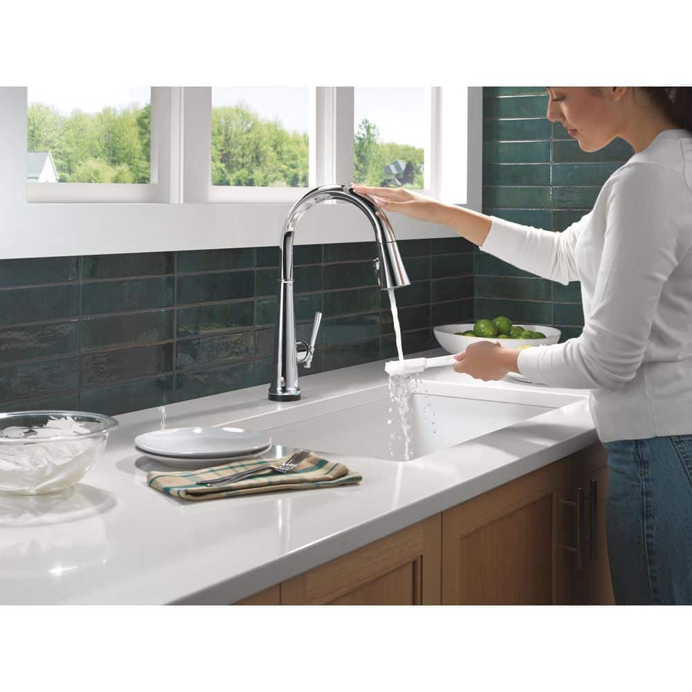 Chrome 17.06 in. Touchless Pull Down Kitchen Faucet with Spray