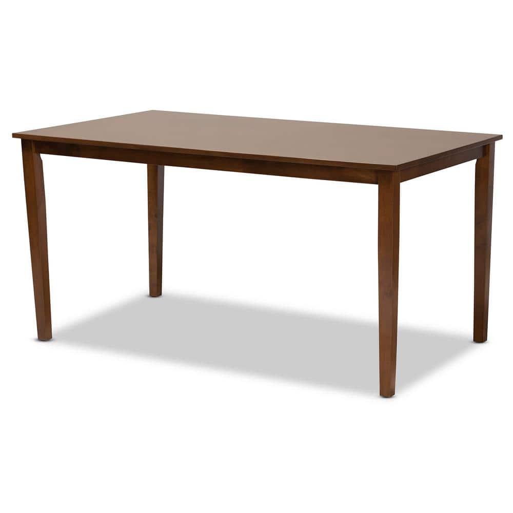 Nicolette Walnut Brown Wood 7-Piece Dining Set with Geometric Cut-Out Chairs