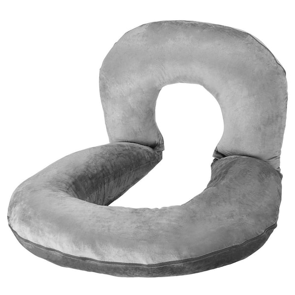 Reading Pillow, Large Size U-Shaped Sitting up Pillow, Washable Bed Pillow with Soft Velvet, Bed Rest Back Pillow