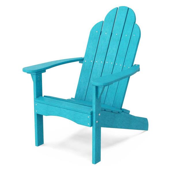 WILDRIDGE Classic Aruba Blue Plastic Outdoor Adirondack Chair LCC-214 ...