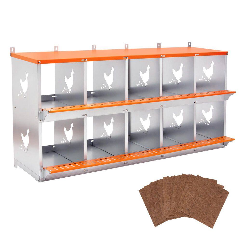 Avex Orange 25 in. H x 53 in. W x 17 in. D Metal Chicken Coops 10 Compartment Nesting Box price history on PriceWatchPro