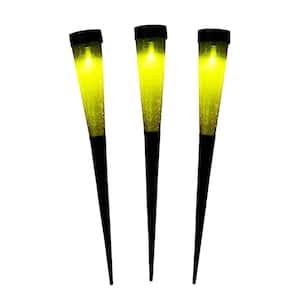 15.5 in. Tall Yellow Solar Sparkle Cones Decorative Stakes (3-Pack)