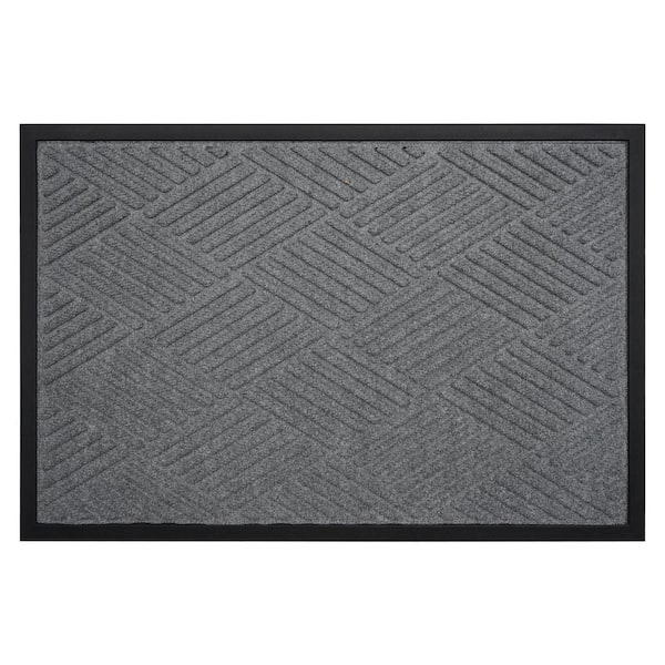 Graphite Grid Gray 36 in. x 60 in. Indoor/Outdoor Doormat