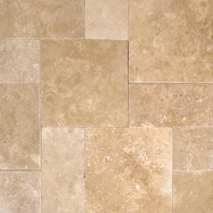 Take Home Tile Sample - Mediterranean Walnut Pattern 6 in. x 6 in. Tumbled Travertine Paver Tile (0.25 sq. ft.)