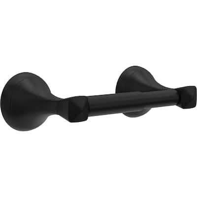 Esato Wall Mount Spring-Loaded Toilet Paper Holder Bath Hardware Accessory in Matte Black