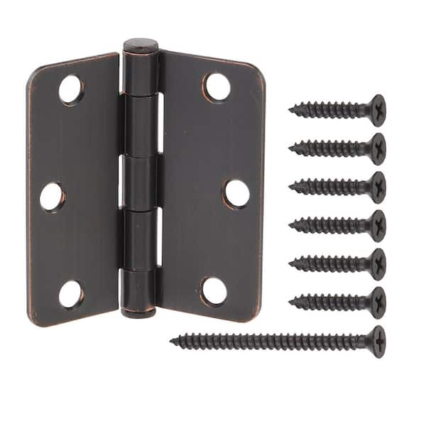 Everbilt 3 in. x 1/4 in. Radius Oil-Rubbed Bronze Squeak-Free Door Hinge