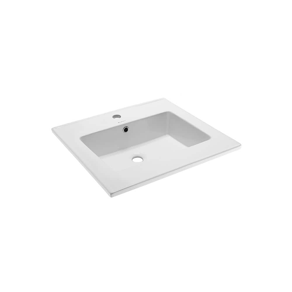 Voltaire 25" Glossy White Ceramic Vanity Top Sink