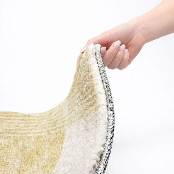 Dream Shag Premium Machine Washable Abstract ADS678 Gold 8 ft. x 10 ft. Area Rug