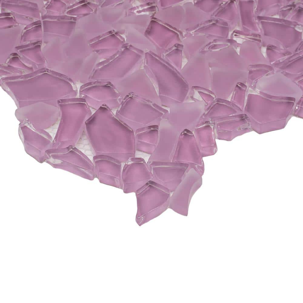 Pink Irregular Glass Pebble Mosaic Tile for Wall and Floor