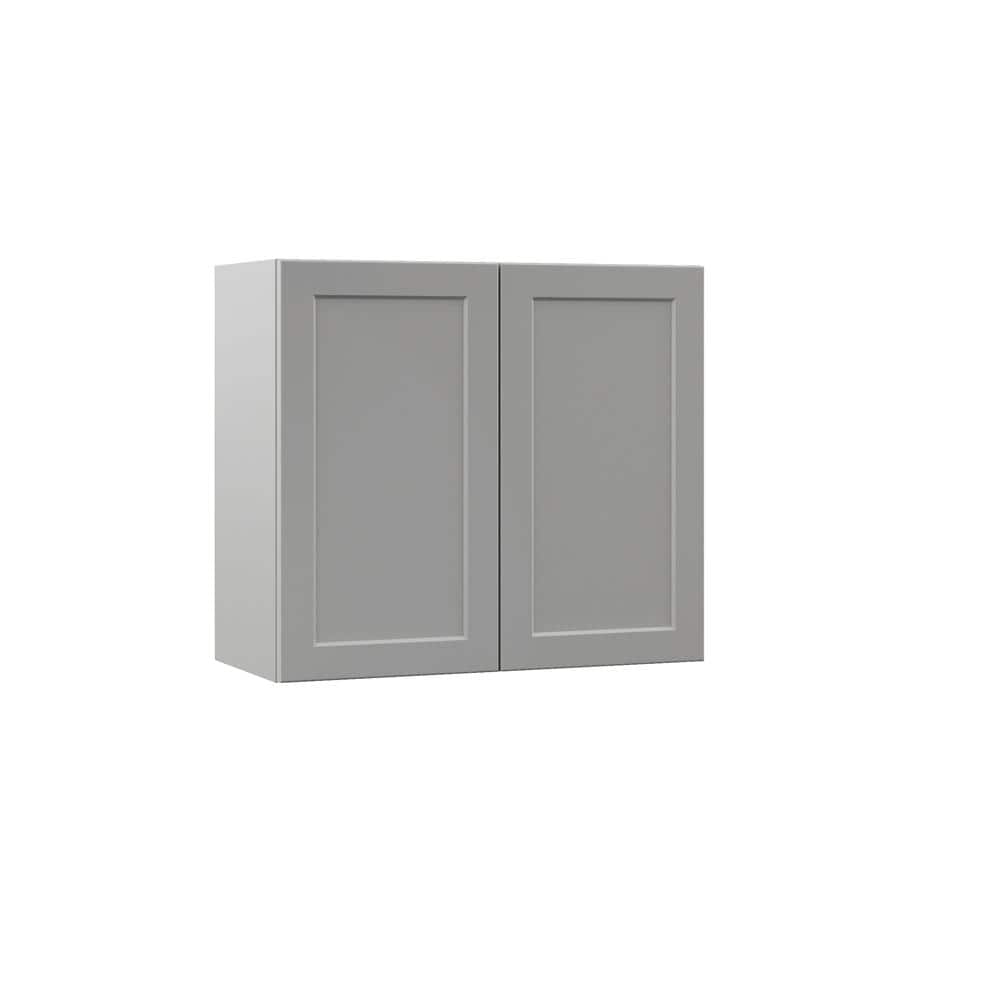 Designer Series Melvern 27 in. W x 12 in. D x 24 in. H Assembled Shaker Wall Bridge Kitchen Cabinet in Heron Gray price history on PriceWatchPro