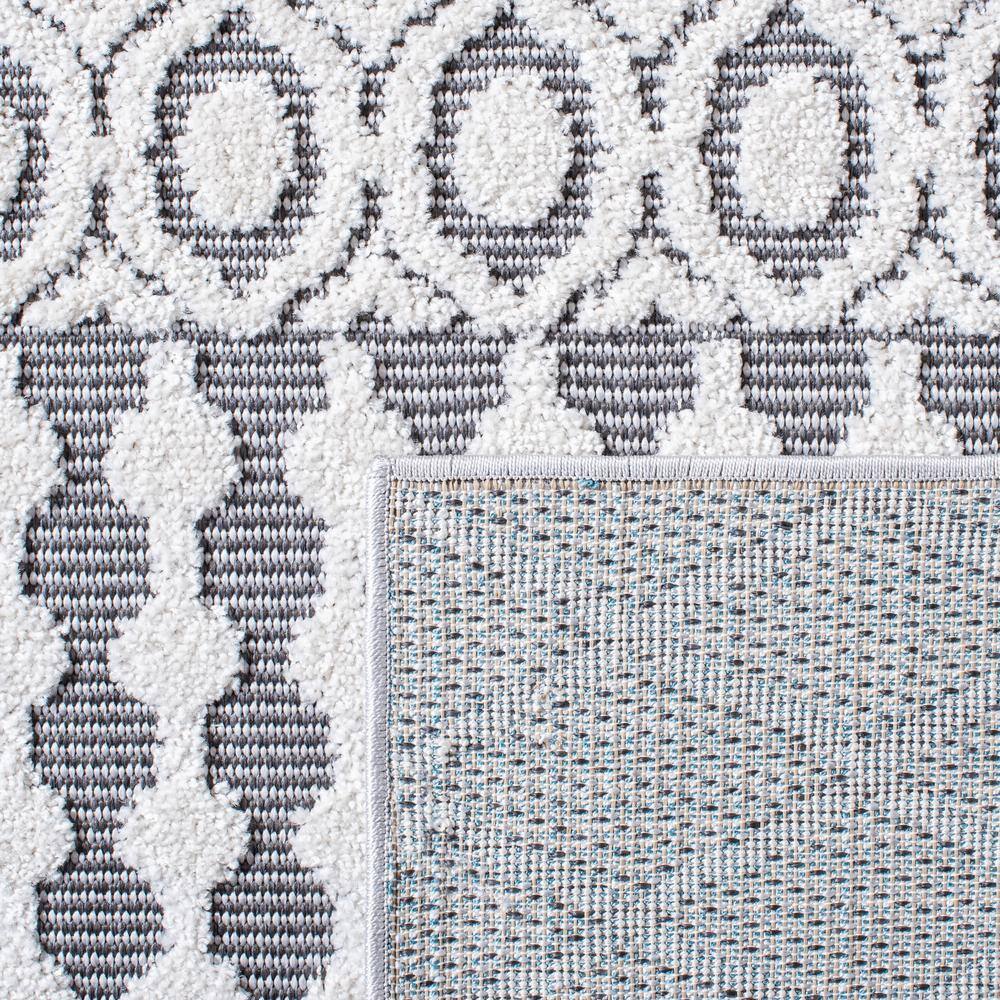 Ivory and Grey Geometric 9' x 12' Synthetic Indoor/Outdoor Rug