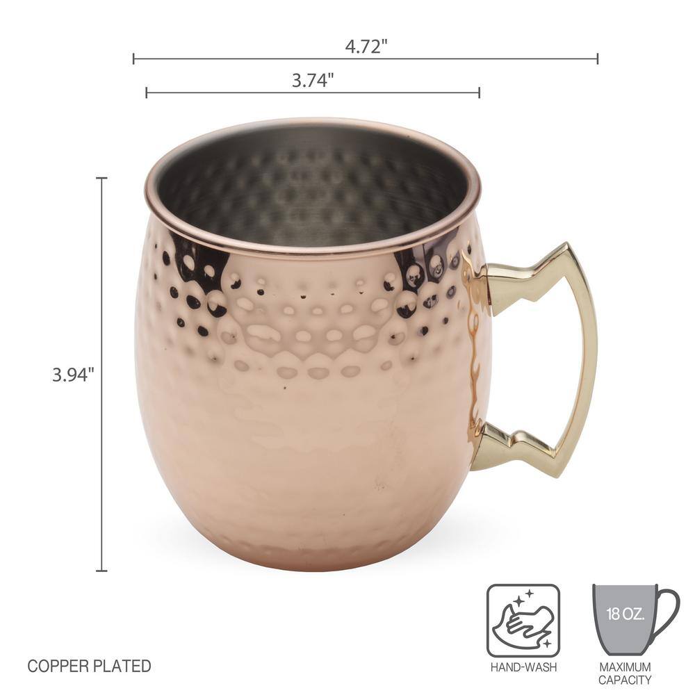 Houdini Copper Plated Hammered Moscow Mule Mugs Set of 2