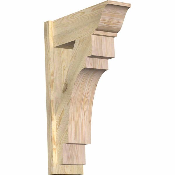 Ekena Millwork 8 in. x 34 in. x 22 in. Merced Traditional Rough Sawn Douglas Fir Outlooker
