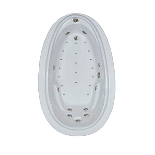 Comfortflo 72 in. Acrylic Oval Drop-in Air and Whirlpool Bathtub in Biscuit