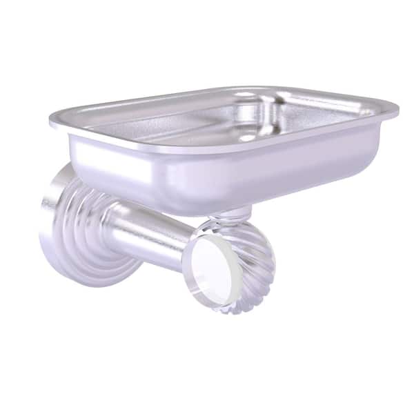 Allied Brass Pacific Beach Wall Mounted Soap Dish Holder with Twisted Accents in Satin Chrome