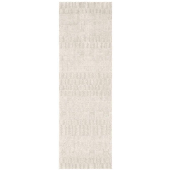 Nourison Nordic Ivory 2 ft. x 6 ft. All-over design Contemporary Runner Area Rug