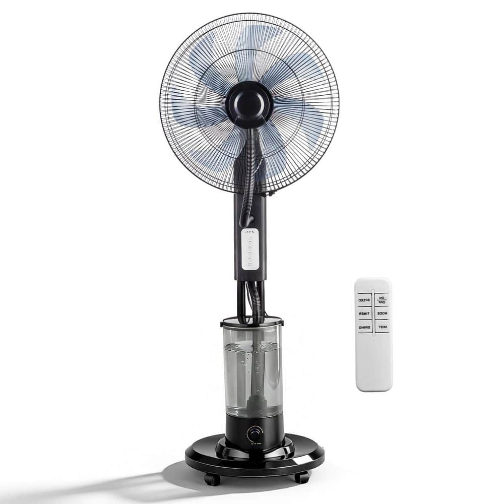 18in. 3 Fan Speeds Floor-Standing Mist Fan in Black with LED display, Touch Control + Remote Control price history on PriceWatchPro