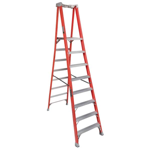 Louisville Ladder 8 ft. Fiberglass Pinnacle Platform Ladder with 300 lbs. Load Capacity Type IA Duty Rating