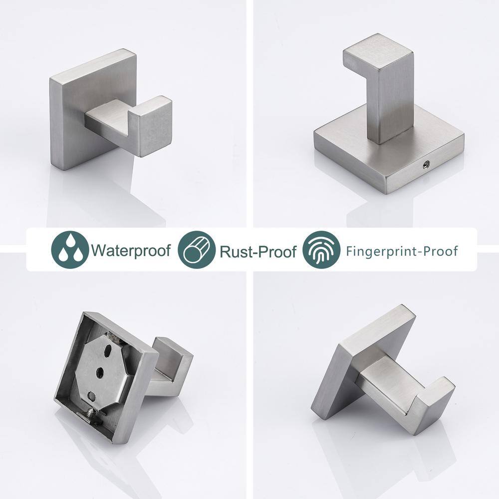Brushed Nickel Stainless Steel Wall Mounted J-Hook Set