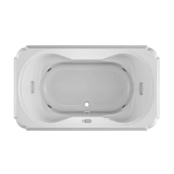 JACUZZI MARINEO Salon Spa in. x 42 in. Rectangular Combination Bathtub with Center Drain in White