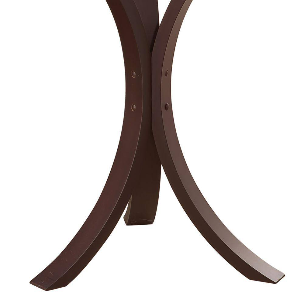 Crescent Moon 15.75" Metal and Glass Round Accent Table in Espresso