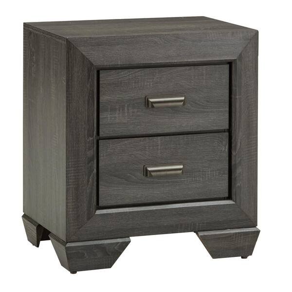 HomeSullivan 2-Drawer Grey Wood Panel Nightstand 401904GY-4N - The Home ...