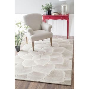 Rose Floral Ivory 9 ft. x 12 ft. Area Rug