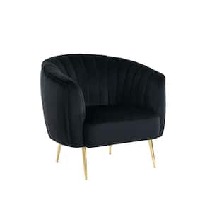 Halsboro Black Polyester Upholstered Accent Chair