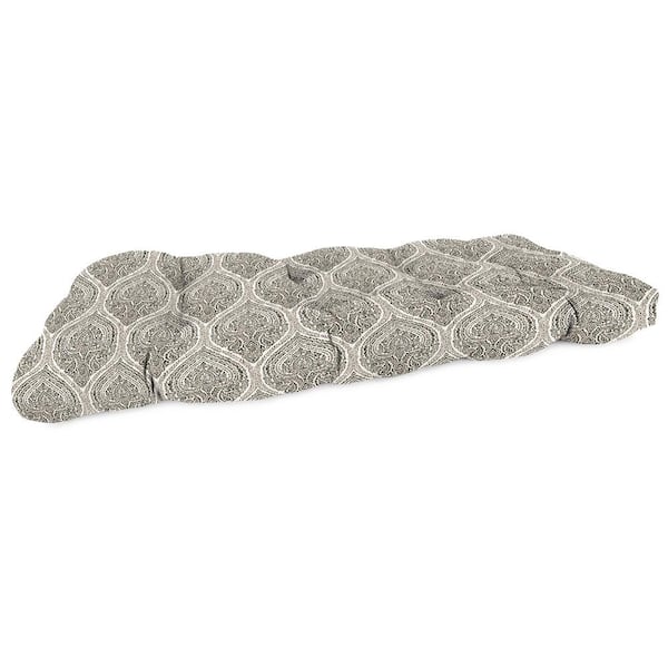 Jordan Manufacturing 46 in. L x 19 in. W x 4 in. T Tufted Outdoor Wicker Bench Cushion in Andorra Umber