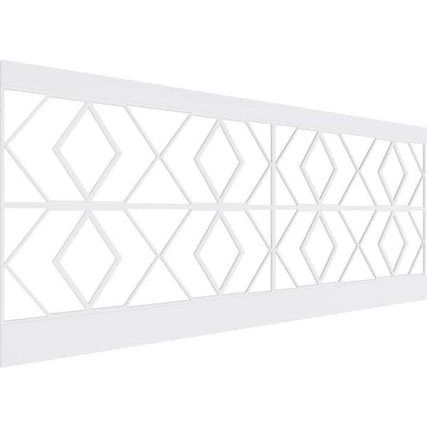 Ekena Millwork 40 in. H x 94-1/2 in. W 26.24 sq. ft. Hillrose PVC Wainscot Paneling Kit