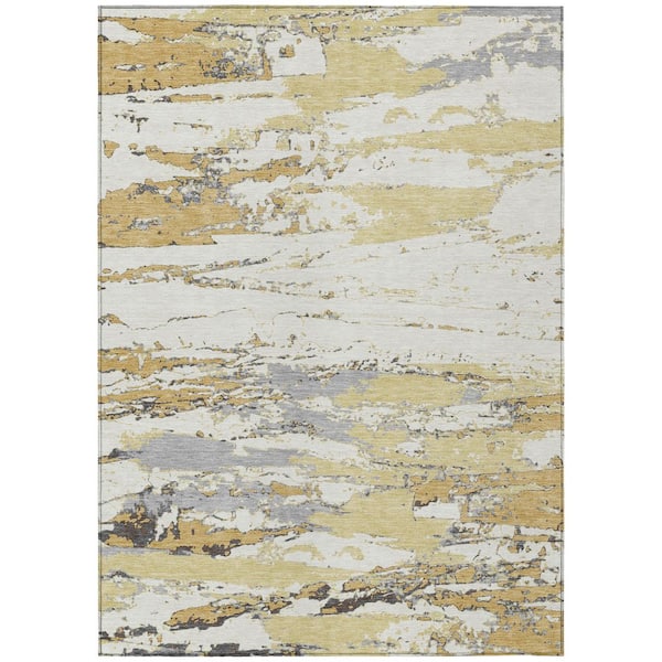 Chantille Machine Washable Indoor/Outdoor Abstract ACN2757 Wheat 5 ft. x 7 ft. 6 in. Area Rug
