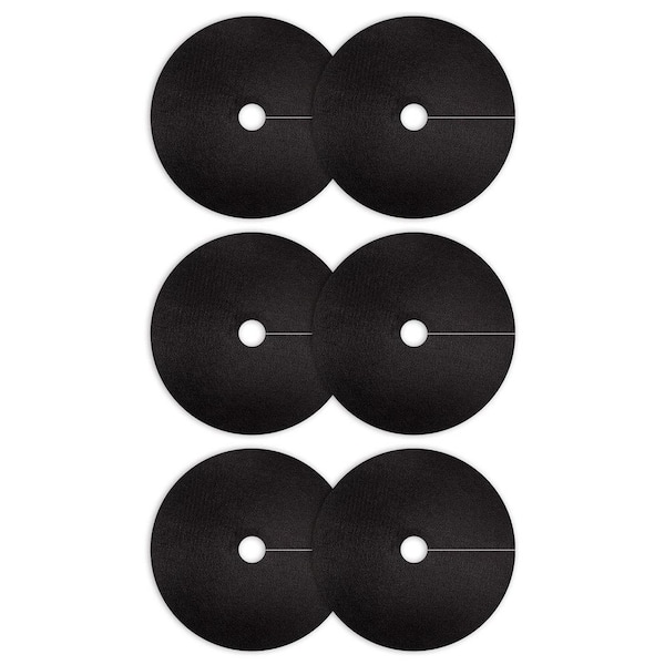 Phewnyzo 32.5 in. Non-Woven Tree Mulch Ring Black Weed Barrier Mat Degradable for Weed Growth Inhibition & Root Protection 6 Pack