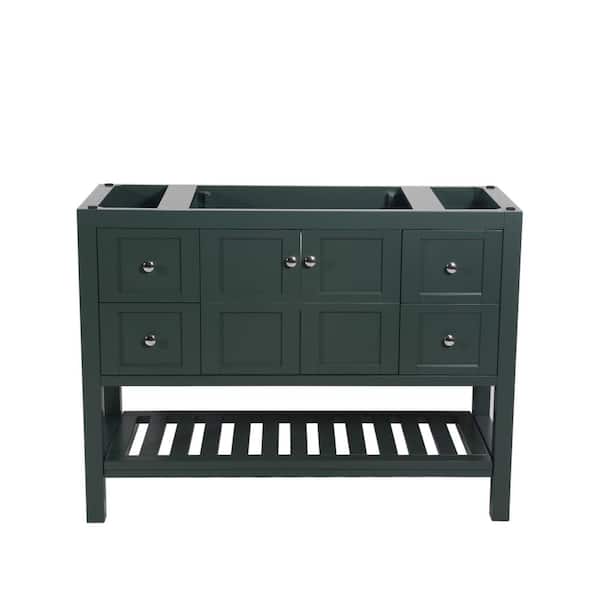 Unbranded Manhattan 48 in. W x 18 in. D x 36 in. H Bath Vanity Cabinet without Top in Dark Green