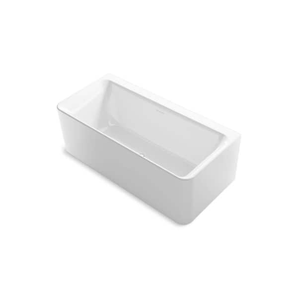 Sterling Unwind 66.94 in. x 31.5 in. Alcove Soaking Bathtub with Center Drain in White