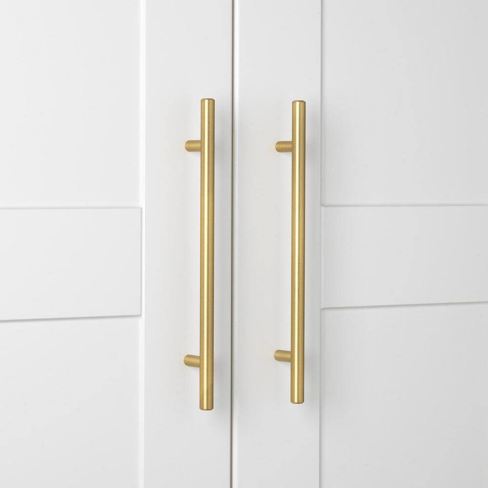 Satin Gold Modern Bar Pull with Mounting Hardware